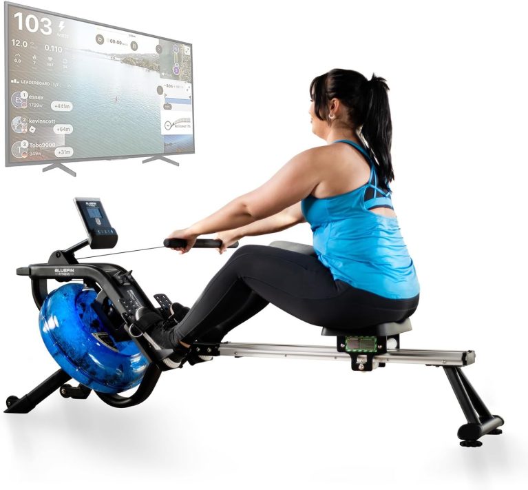 Bluefin Fitness Blade Aqua M-1 Rameur à Eau, Technologie Hydroélectrique, Compatible Application Kinomap